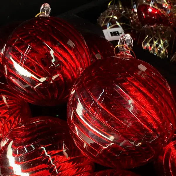 Шар D10 см, стекло, красный