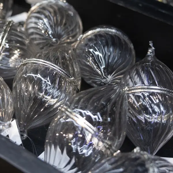 Подвес МИНДАЛЬ ШКАТУЛКА 8x13 см, стекло, голубой