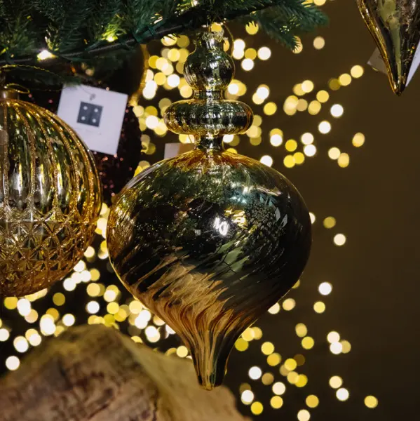 Подвес H26 см, стекло, золотой