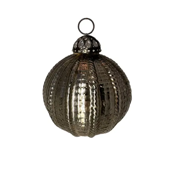 Шар D10 см, стекло, серебряный