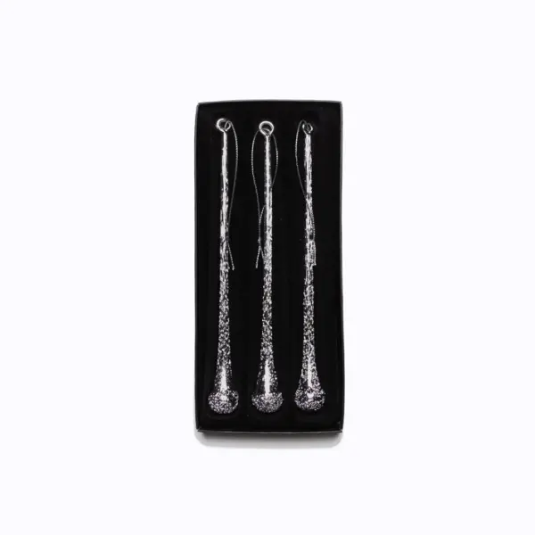 Подвесы в наборе СОСУЛЬКИ Н20 см, 3 шт, стекло, серебряный