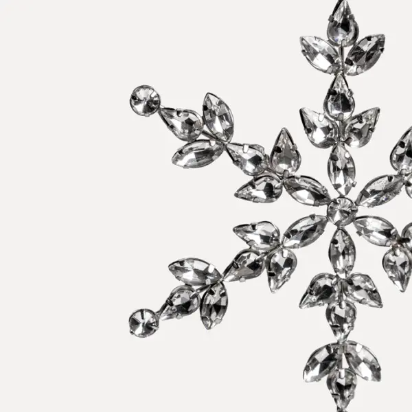 Подвес СНЕЖИНКА с кристаллами D15 см, стекло, металл, серебряный