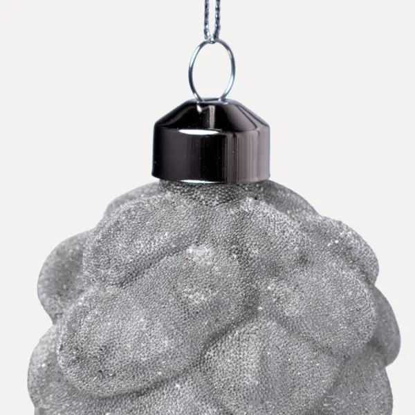 Подвес ШИШКА 6x13 см, стекло, серый