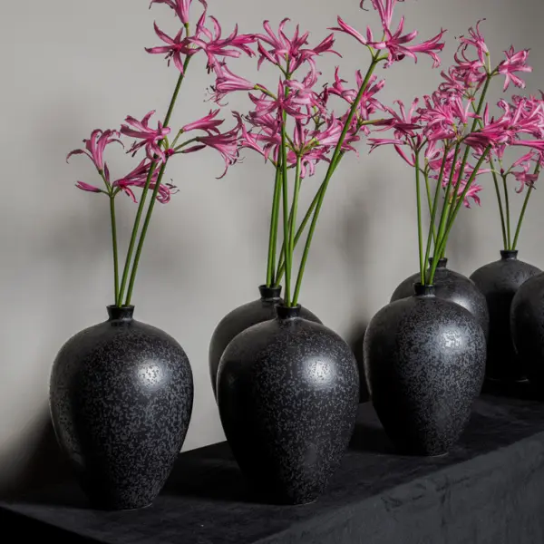 Ваза 18х25 см, фарфор, черный