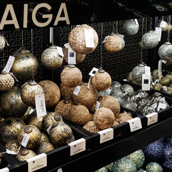 Шар D12 см, стекло, коричневый