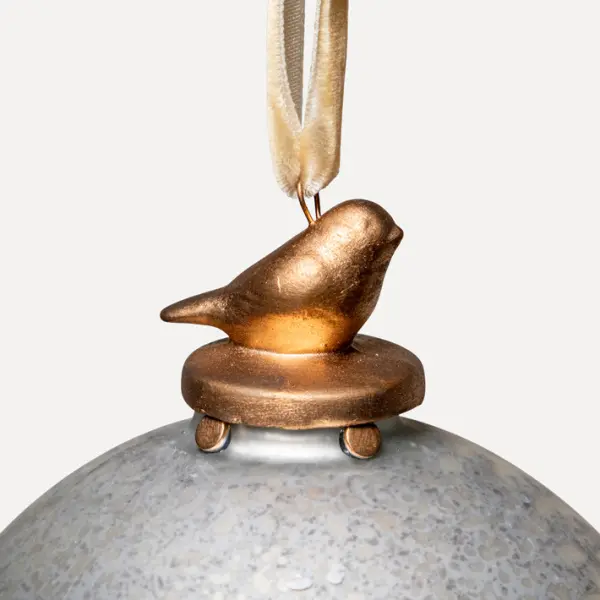 Шар D15 см, стекло, серый