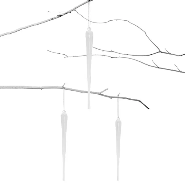 Подвесы в наборе СОСУЛЬКИ Н20 см, 3 шт, стекло, прозрачный