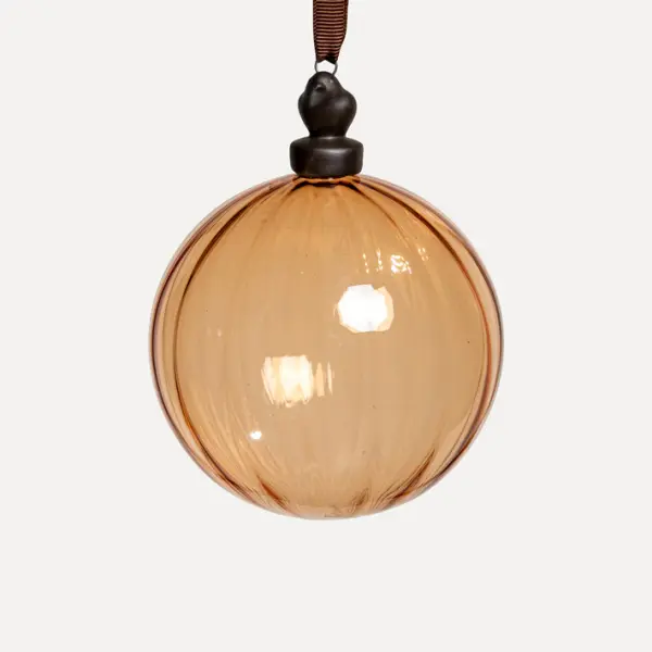 Шар D15 см, стекло, коричневый