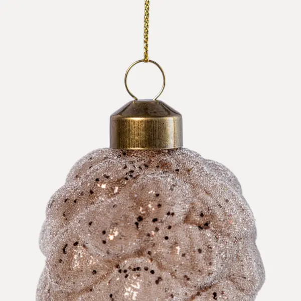 Подвес ШИШКА 6x12 см, стекло, коричневый