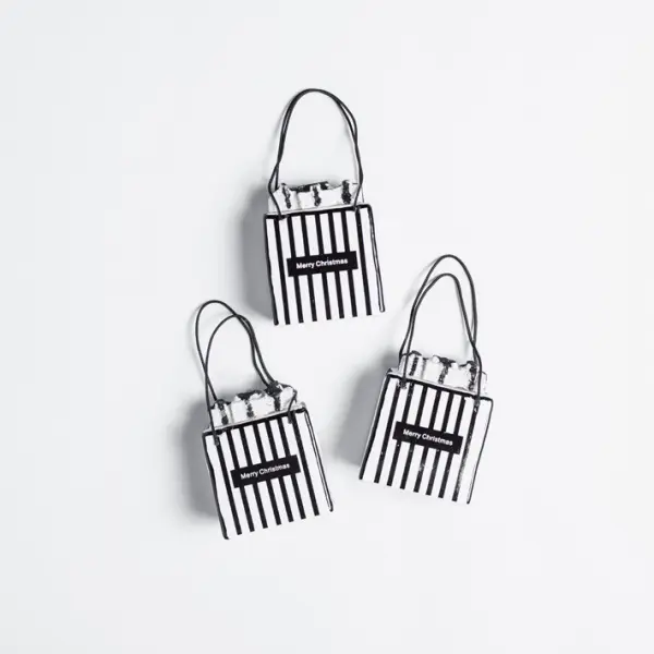 Подвес СУМКА 5х3х6 см, стекло, черный, белый