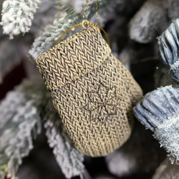 Подвес ВАРЕЖКА 6x9 см, полирезин, белый