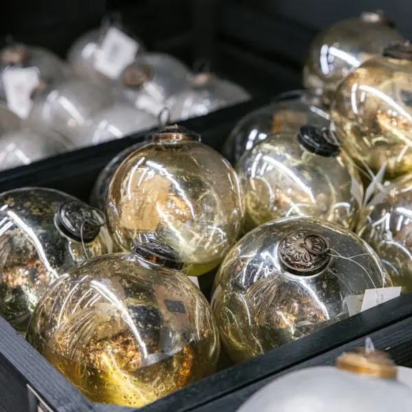 Шар D10 см, стекло, желтый