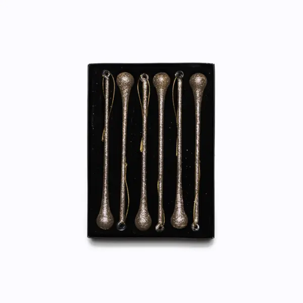 Подвесы в наборе СОСУЛЬКИ Н18 см, 6 шт, стекло, шампань