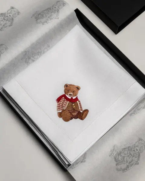 Набор льняных текстильных салфеток МЕДВЕДЬ, 45х45 см, 4 шт