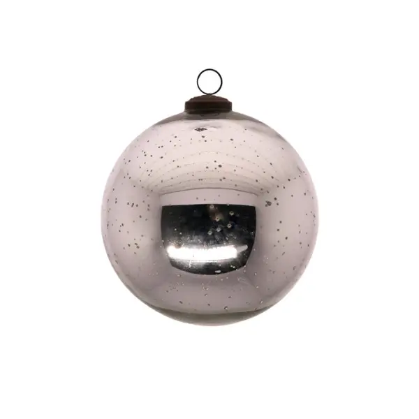 Шар D15 см, стекло, серебряный