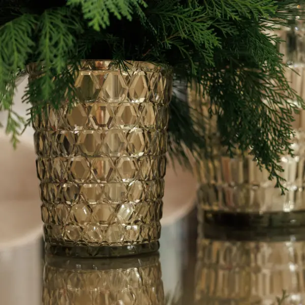 Ваза 14x18 см, стекло, золотой