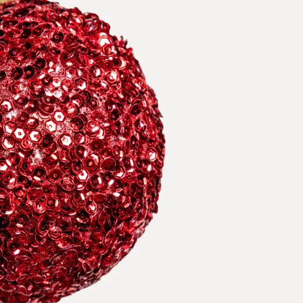Шар D10 см с пайетками, пенопласт, красный, АУТЛЕТ
