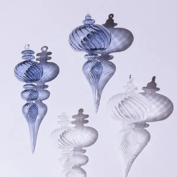 Подвес ручной работы 10x23 см, стекло, серый