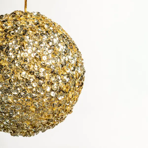 Шар D10 см с пайетками, пенопласт, золотой, АУТЛЕТ