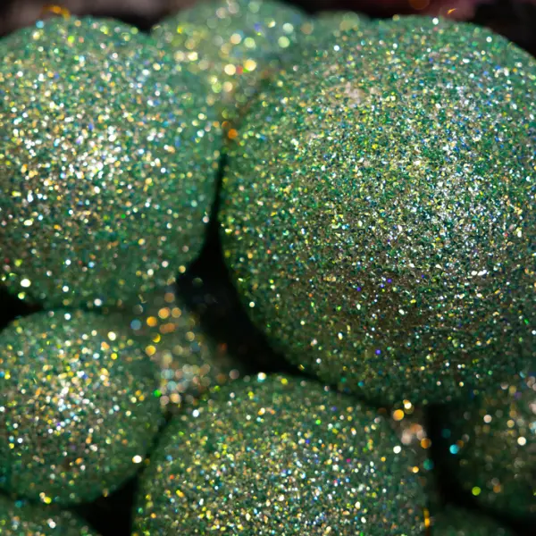 Шар с блёстками D10 см, пенопласт, зелёный, мультиколор