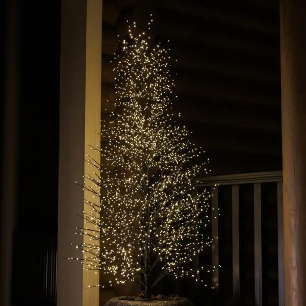 Дерево с мерцающим эффектом LED H180 см, пластик, металл, черный