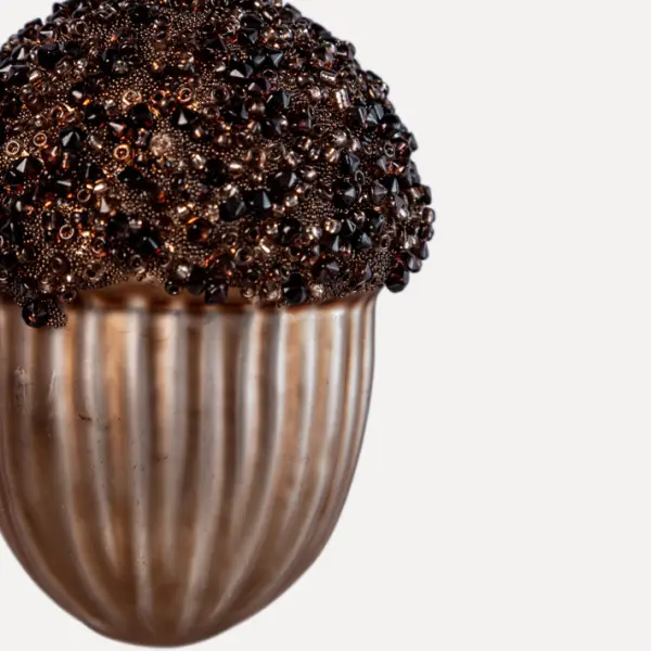 Подвес ЖЕЛУДЬ 6x8 см, стекло, темно-коричневый