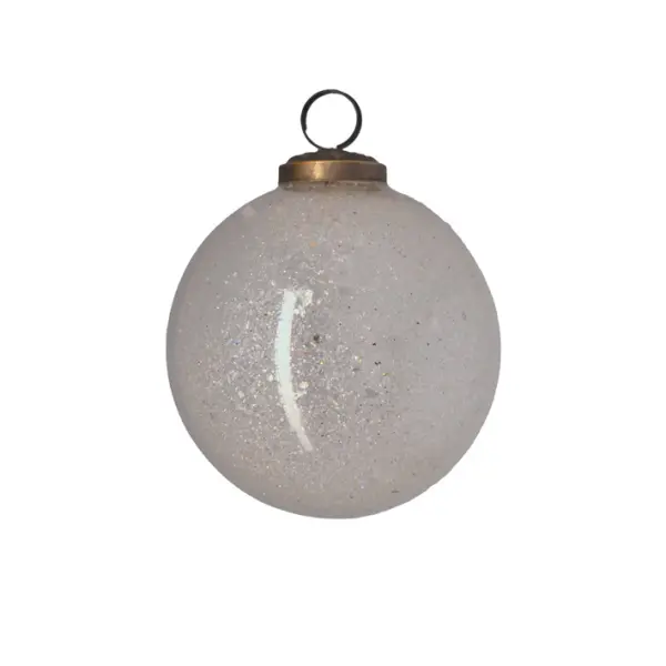 Шар D10 см, стекло, белый