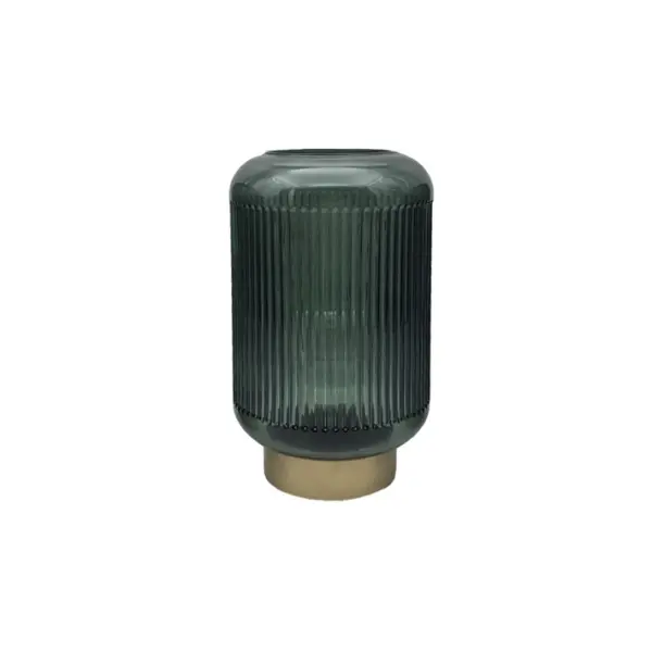 Светильник на металлической подставке H21 см, стекло, зелёный