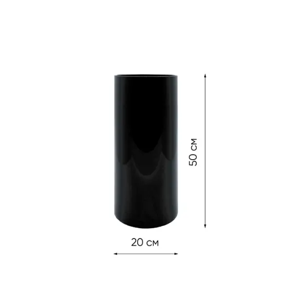 Ваза 20х50 см, поликарбонат, чёрный Ваза 20х50 см, поликарбонат, чёрный