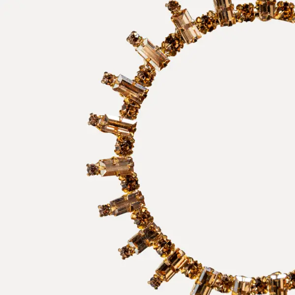 Подвес КОЛЬЦО с кристаллами D10 см, стекло, металл, золотой