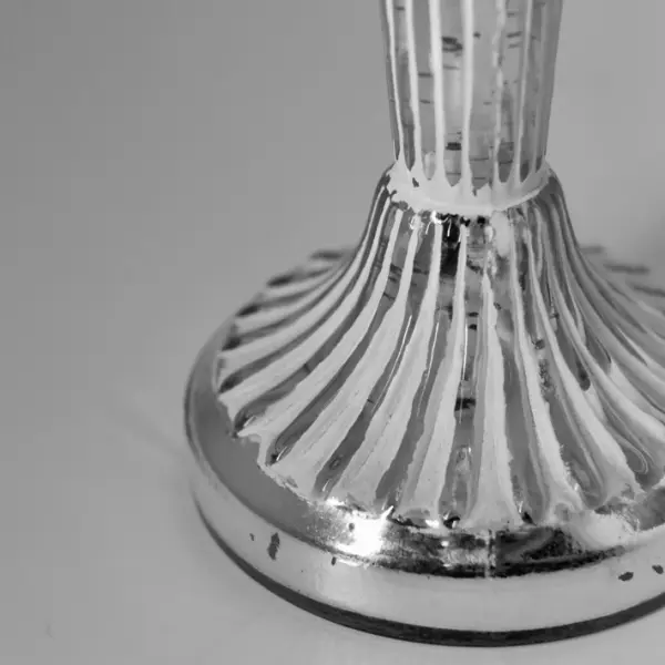 Подсвечник серебро с белым, 22см