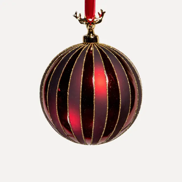 Шары в наборе D10 см, 3шт, стекло, красный