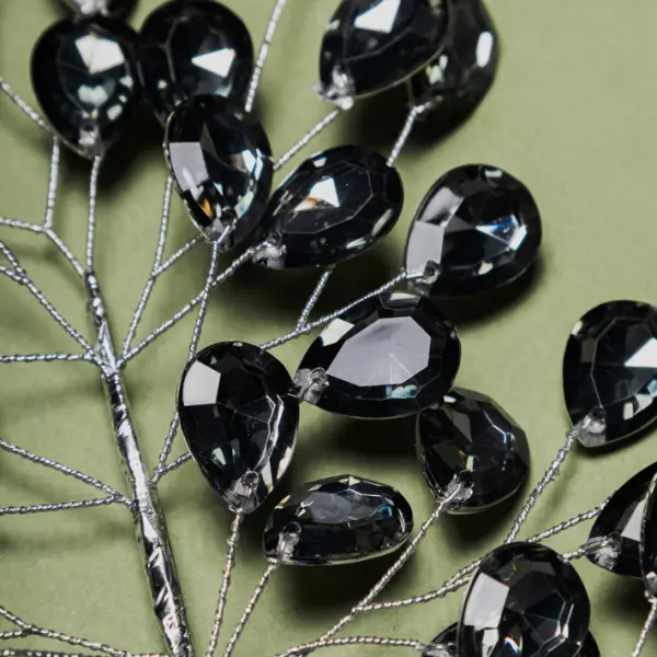 Подвес ВЕТКА L15 см из кристаллов, акрил, темно-серебряный