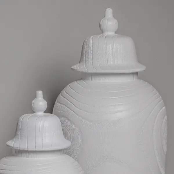 Ваза с крышкой 27х65 см, дерево, белый Ваза с крышкой 27х65 см, дерево, белый