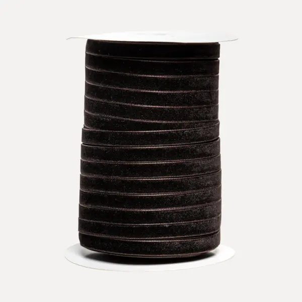 Бархатная лента, W 0,6 см, L 91,4 м, Коричневый