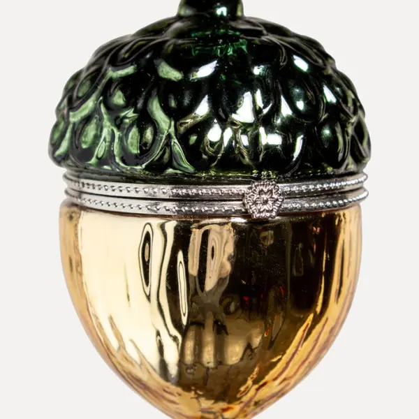 Подвес ЖЕЛУДЬ H9 см, стекло, золотой