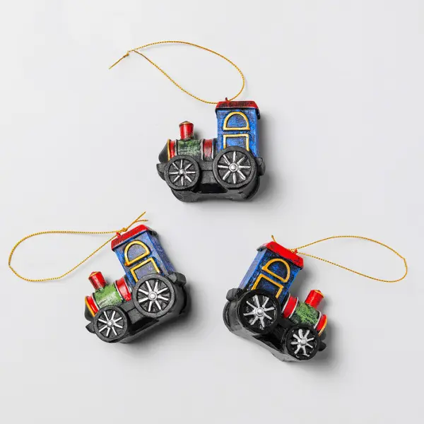 Подвес ПАРОВОЗ 7x6 см, полирезин, мультиколор