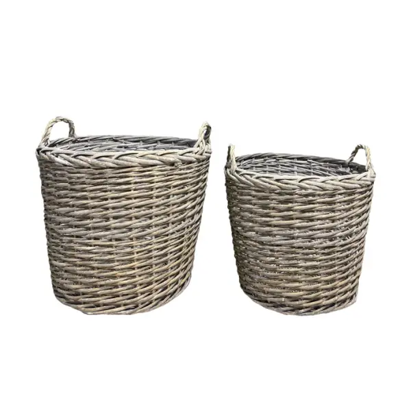 Комплект из 2-х плетёных корзин 56х48, 47х42 см, ива, серый