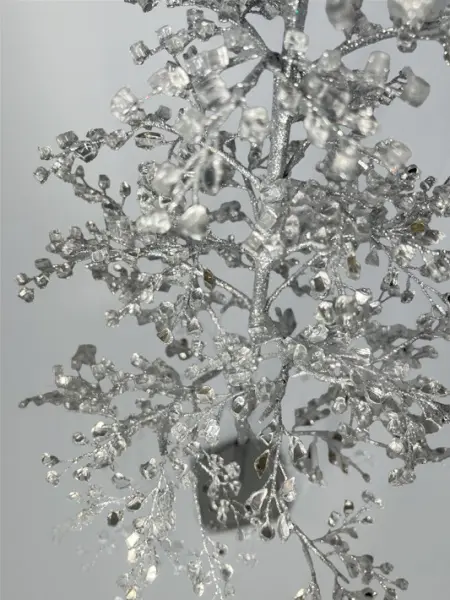 Елка из камней, 45x76 см, стекло, серебряный