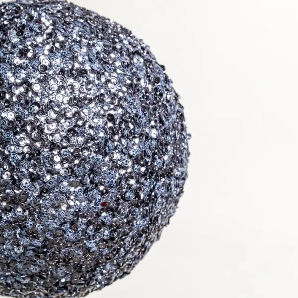 Шар D15 см с пайетками, пенопласт, темно-серый, АУТЛЕТ