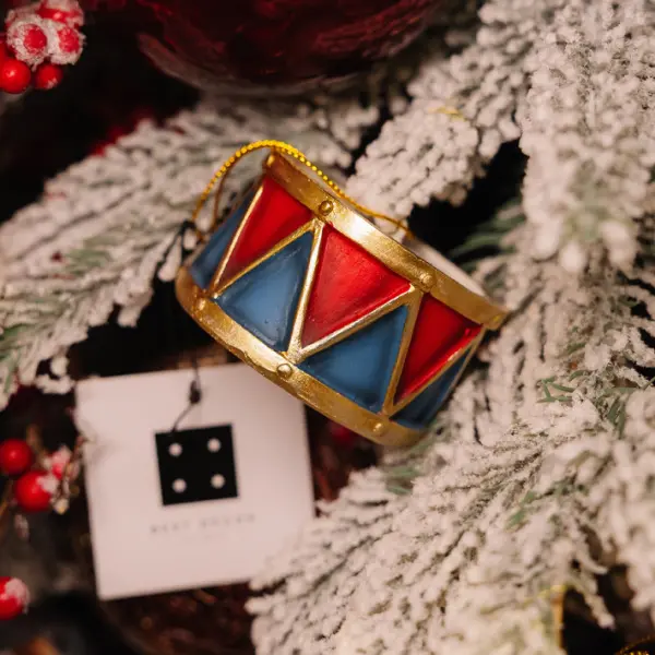 Подвес БАРАБАН 6x4 см, полирезин, мультиколор