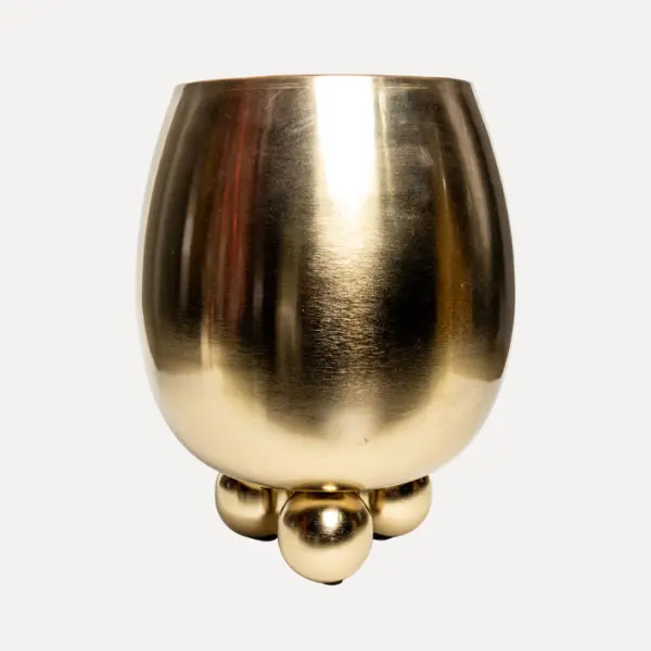 Набор из 2-х кашпо на круглых ножках 27x32, 18x23 см, металл, золотой