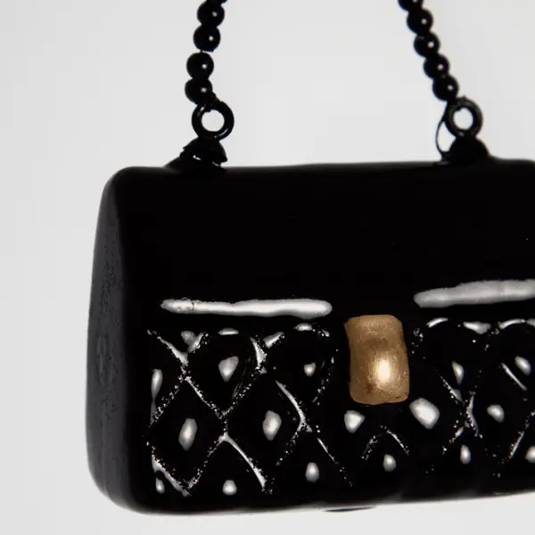 Подвес СУМКА 7х3х6 см, стекло, черный