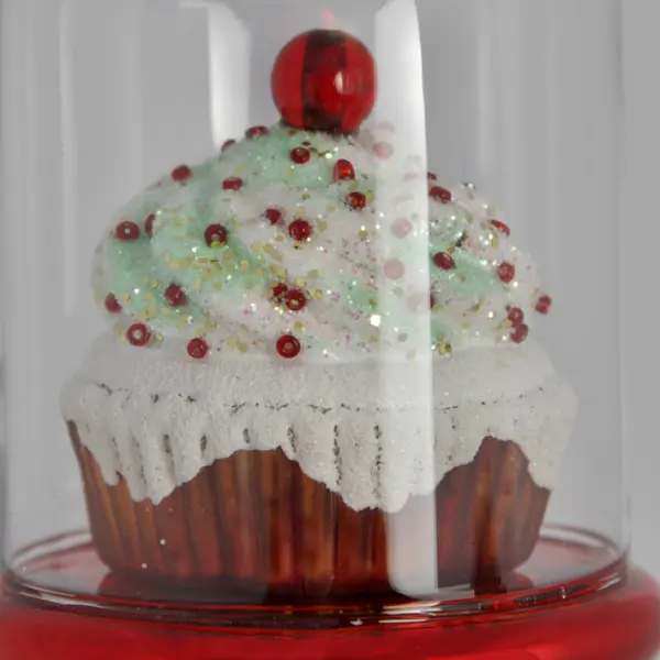 Подвес КАПКЕЙК 8х8х16 см, стекло, красный