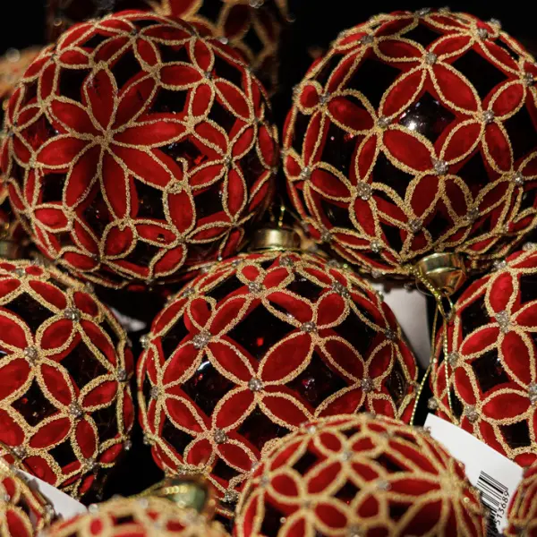 Шар D10 см, стекло, красный