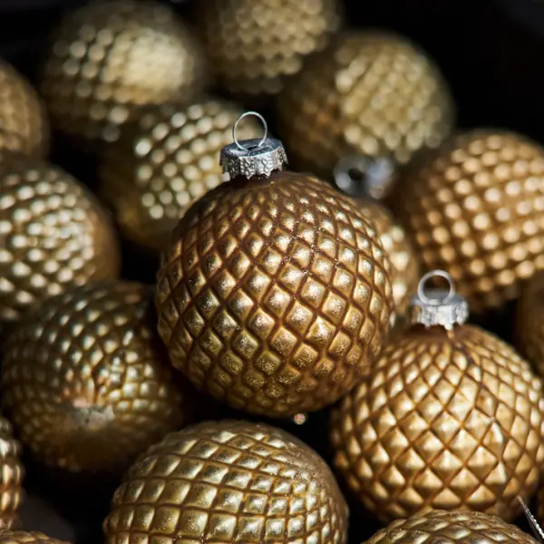 Шар D8 см, стекло, золотой