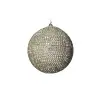 Шар c кристаллами D10 см, пластик, стекло, серебряный