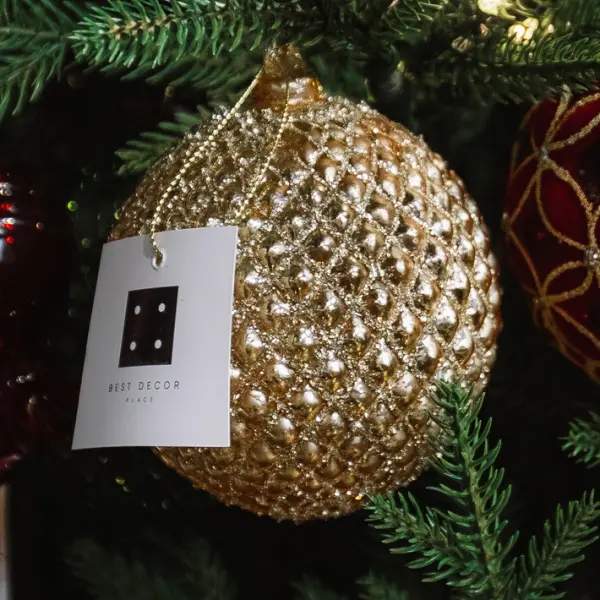 Шар D10 см, стекло, золотой