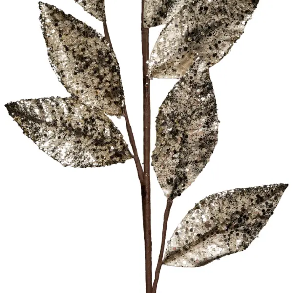 Ветвь L62 см, глиттер, полиэстер, шампань