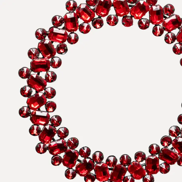 Подвес КОЛЬЦО с кристаллами D15 см, металл, стекло, красный